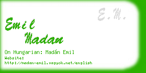 emil madan business card
